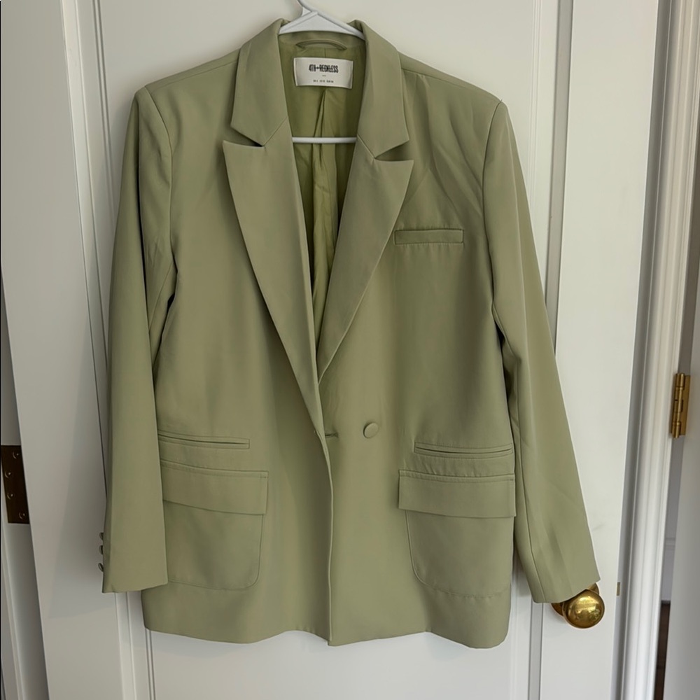 Nordstrom 4th & reckless Light Green Blazer oversized